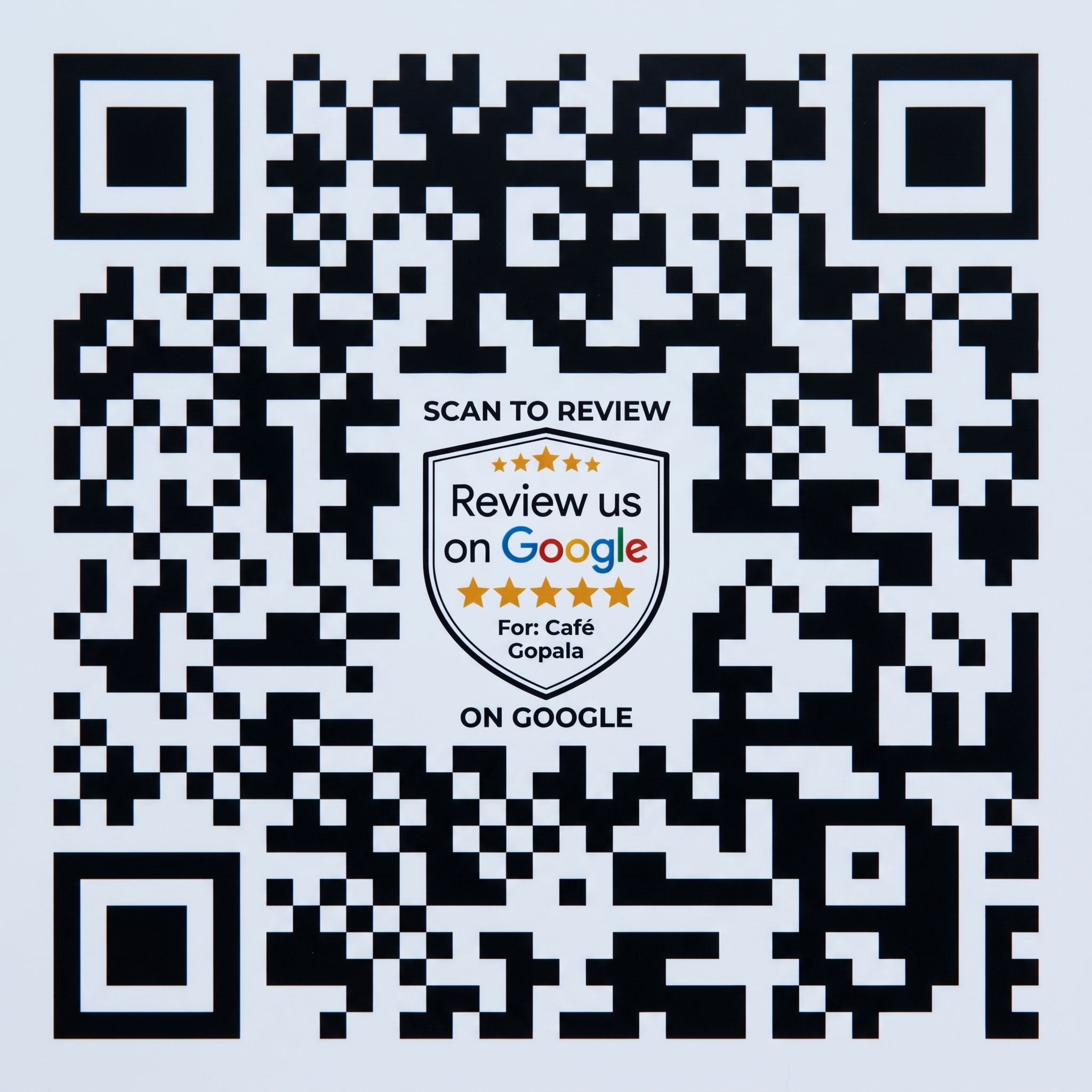 Cafe Gopala Google Reviews QR code